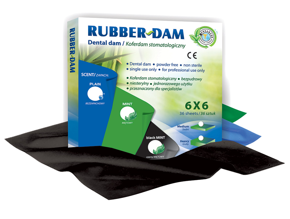 Ελαστικά Απομονωτήρα Rubber Dam Black, Medium, Μέντα